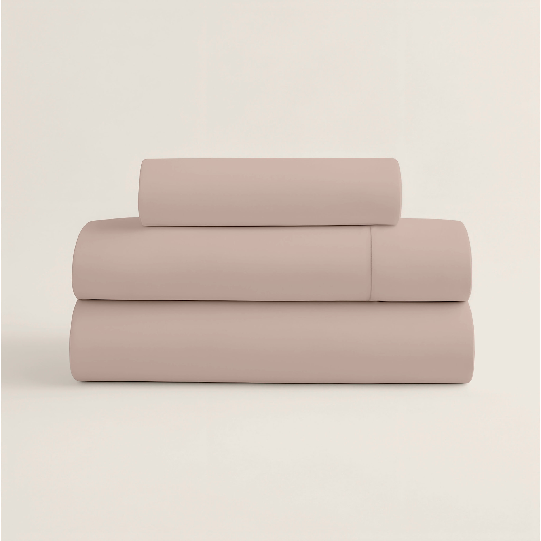 Juego de Sábanas Lisas - 100% Microfibra - Incluye 1 o 2 Fundas de Almohada + 1 Sábana Bajera - Beige
