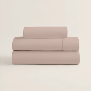 Juego de Sábanas Lisas - 100% Microfibra - Incluye 1 o 2 Fundas de Almohada + 1 Sábana Bajera - Beige