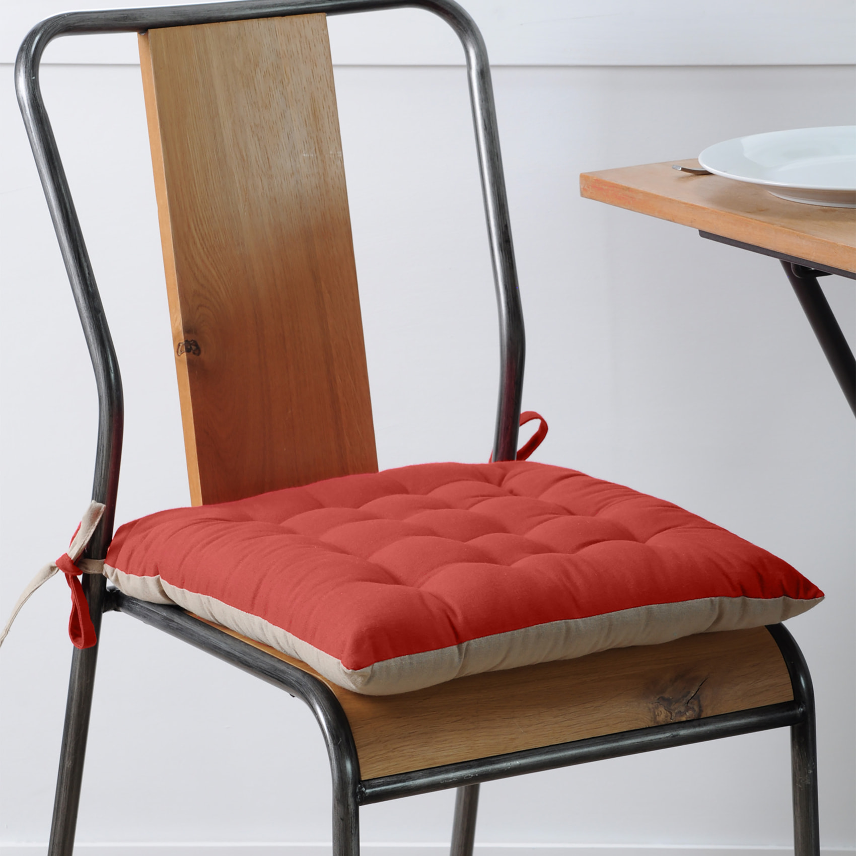 Galette de chaise bicolore - Terracotta