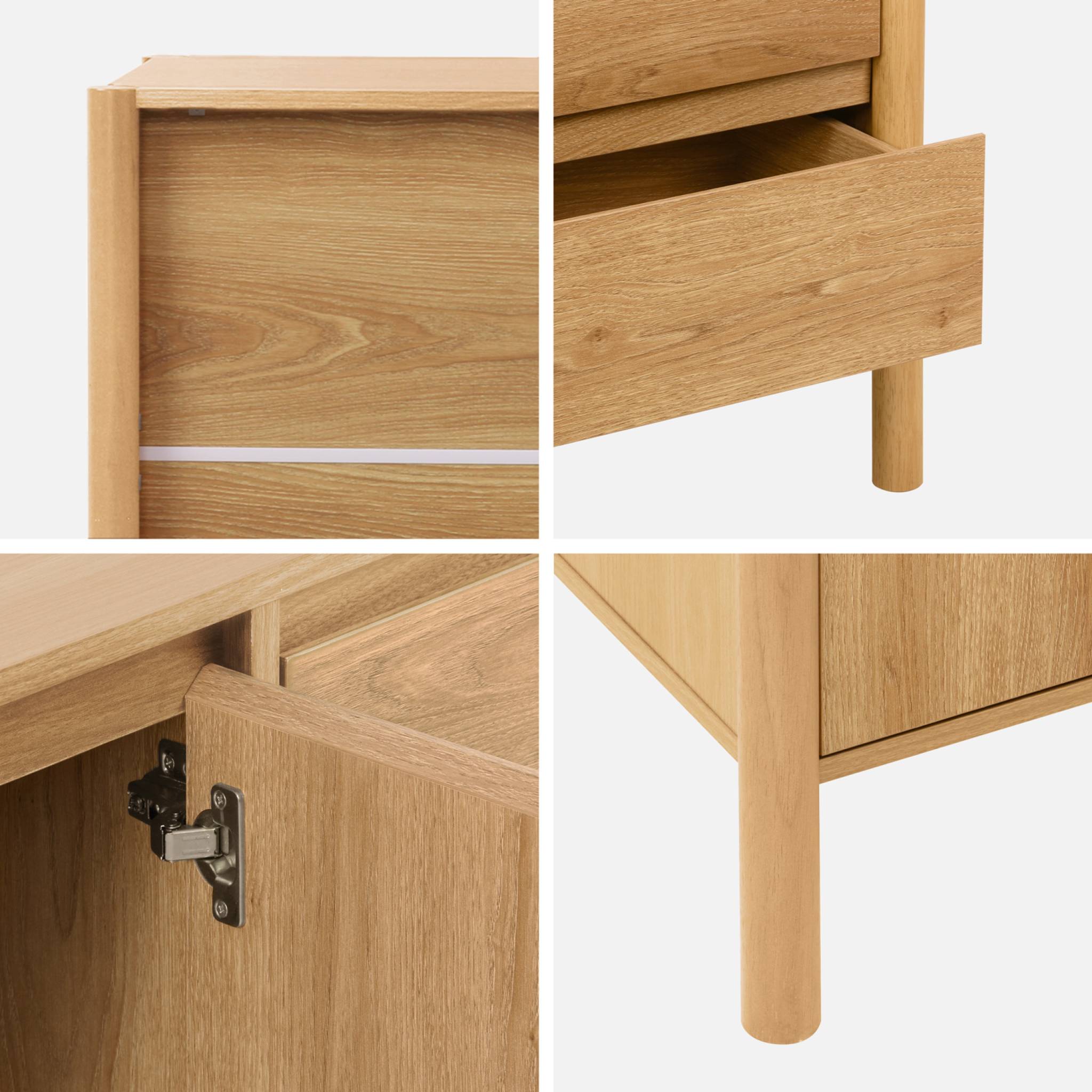 Buffet décor bois 2 portes 3 tiroirs 150cm naturel - 150 x 42 x 78.5 cm - Harmony