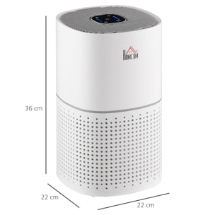 Purificateur d'air 50 W 4 vitesses mode silencieux - filtre HEPA, charbon actif - jusqu'à 24 m² - débit d'air pur 225 m³/h - timer - ABS blanc gris