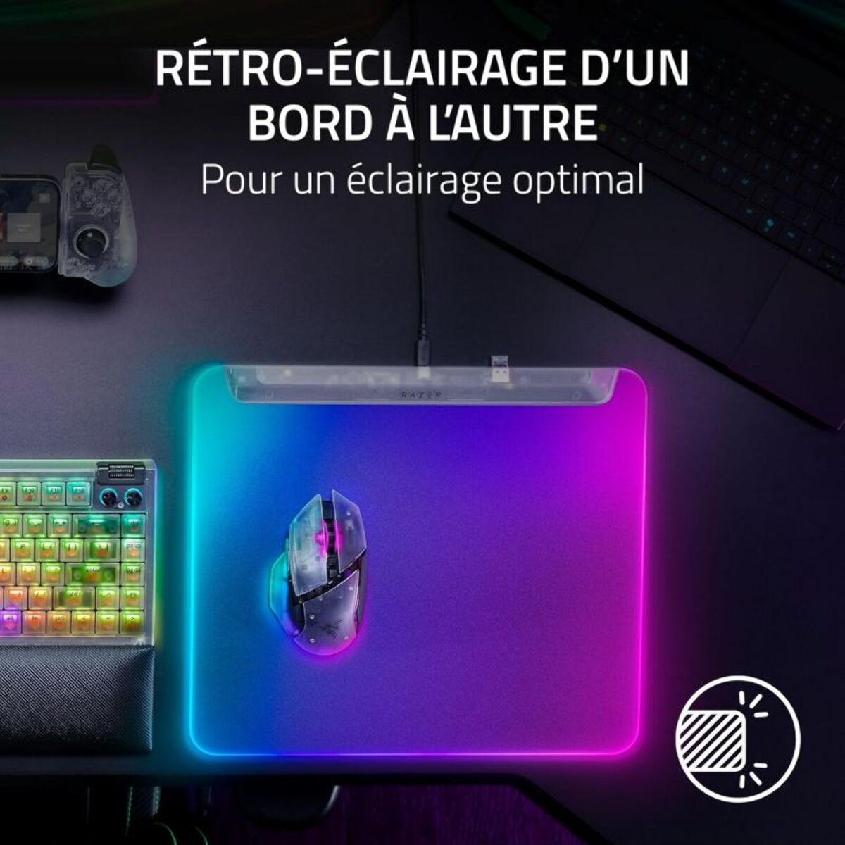 Tapis de souris RAZER FIREFLY V2 PRO PHANTOM WHITE ED