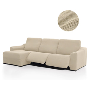 Funda para Chaise Longue izquierda (visto de frente ) brazo largo SÚPER ELÁSTICA con RELAX modelo HELENA
