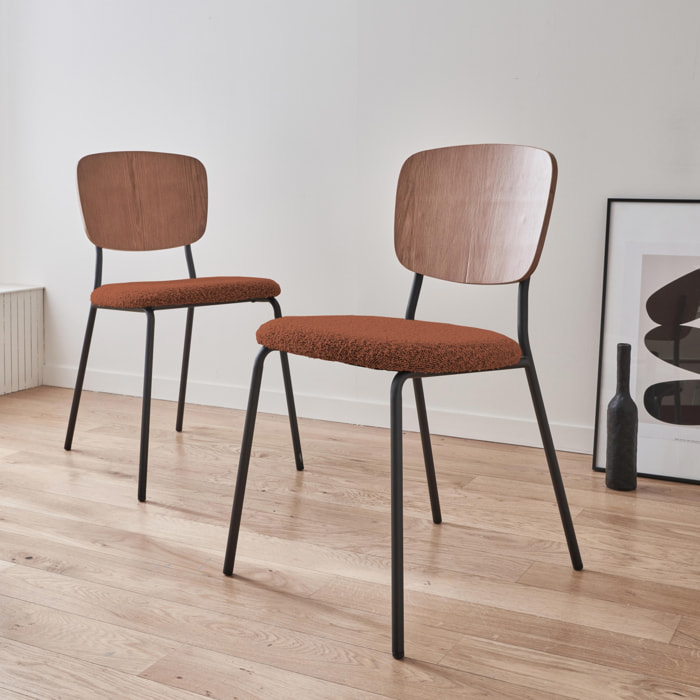 Chaise bouclette texturée (lot de 2) EMY