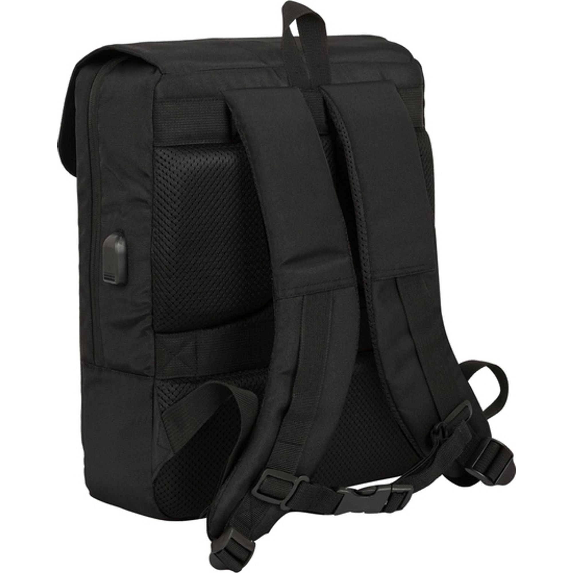 Mochila con solapa portatil 13,3+usb safta business "black"