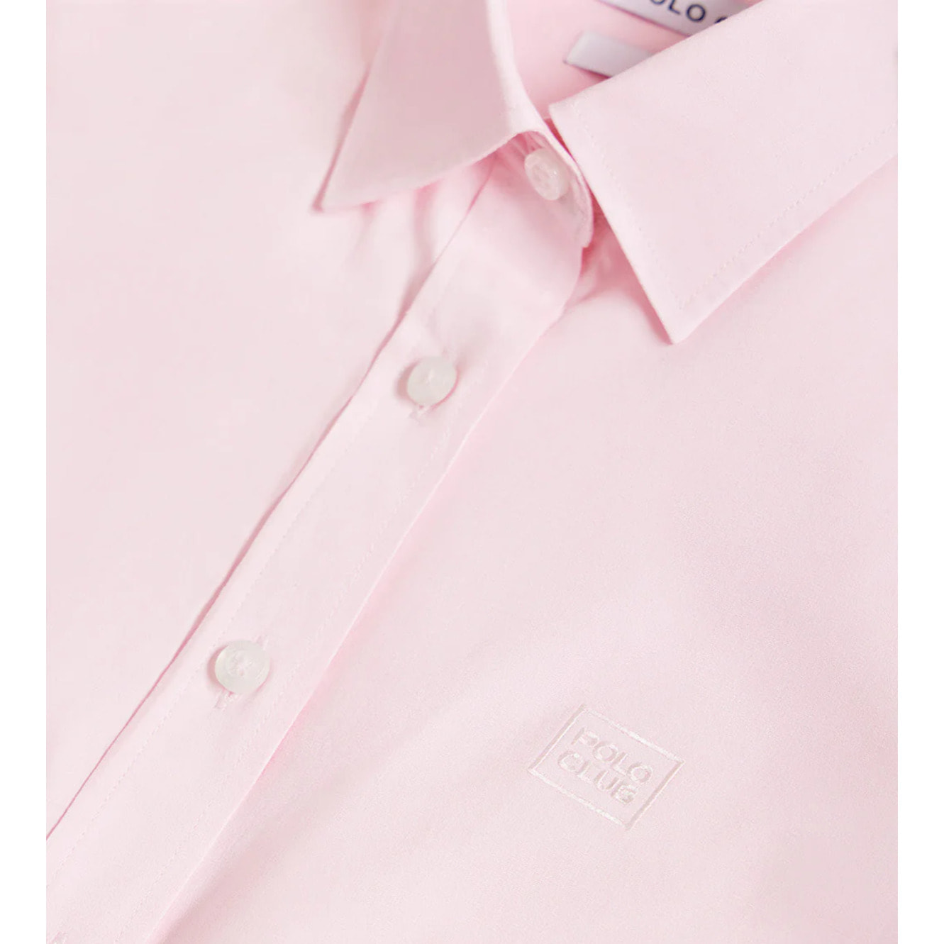 Camicia rosa slim fit in popeline con logo