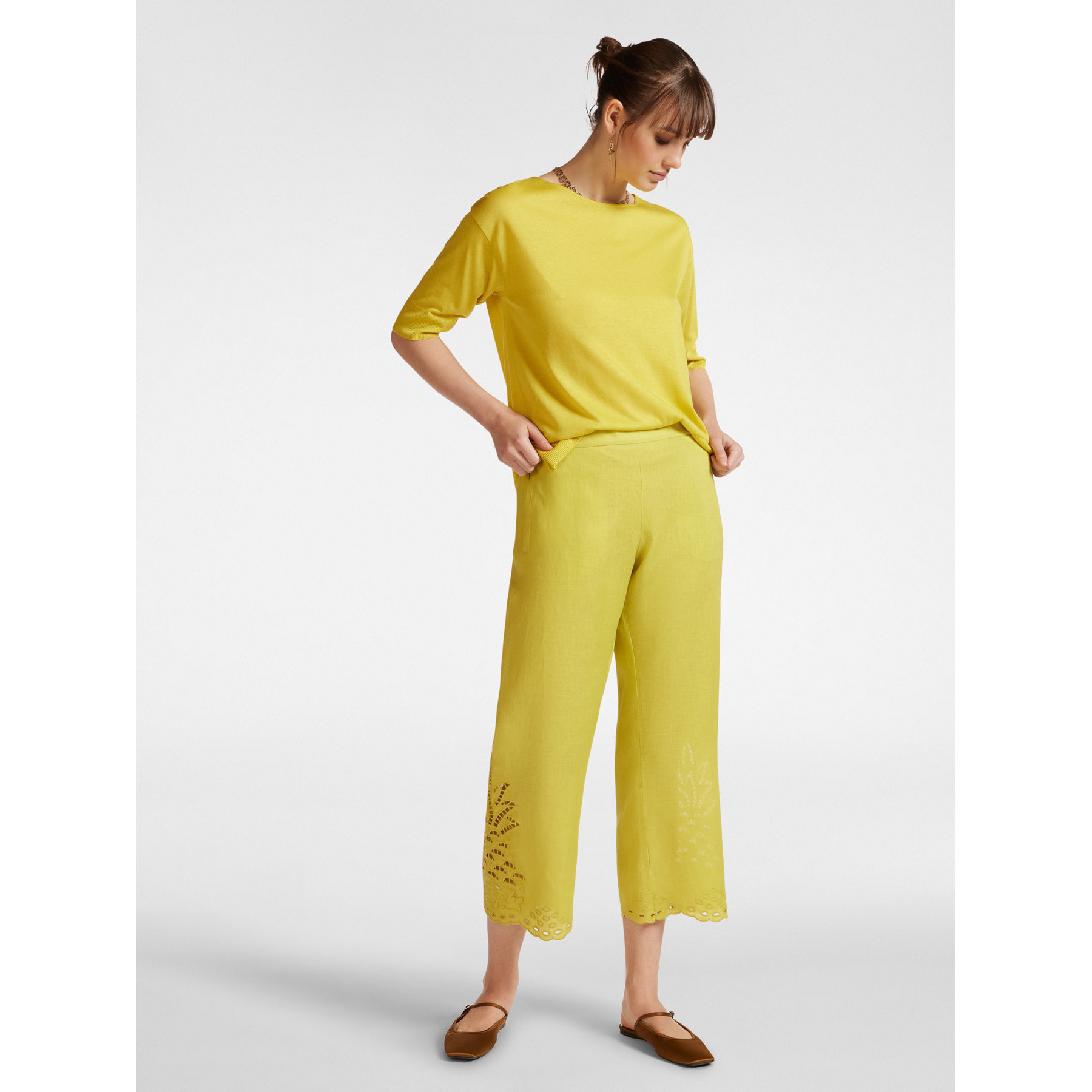 Elena Mirò - T-shirt in jersey tricot - Giallo