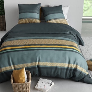 Parure housse de couette imprimé 100% coton - astral