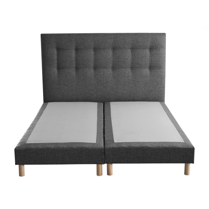 Ensemble sommier tapissier, SYMBIOSE, tête de lit capitonnée