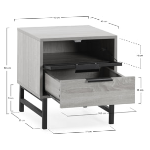 Mesita de noche Hera 1 puerta 1 cajón color madera