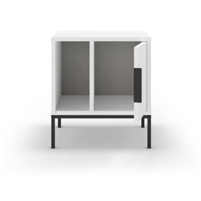 Mesita de noche Brik Blanco Negro