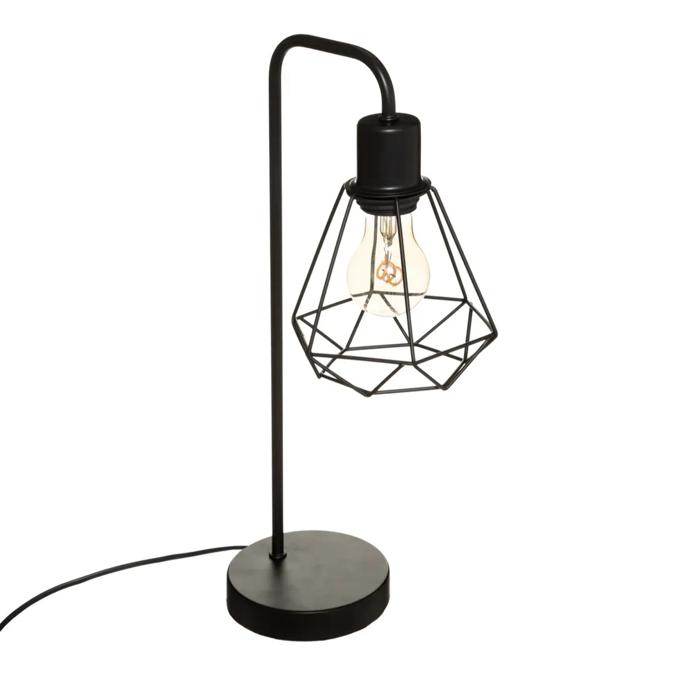 Lampe "Flave" - métal filaire - noir H46 cm