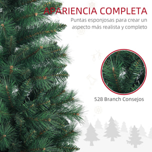 Árbol de Navidad 180 cm Árbol de Navidad Artificial con 528 Ramas y Soporte de Metal Árbol Navideño para Salón Interior Verde