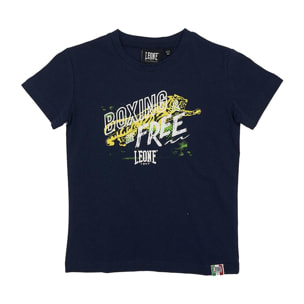 T-shirt da bambino manica corta con stampa e logo Basic