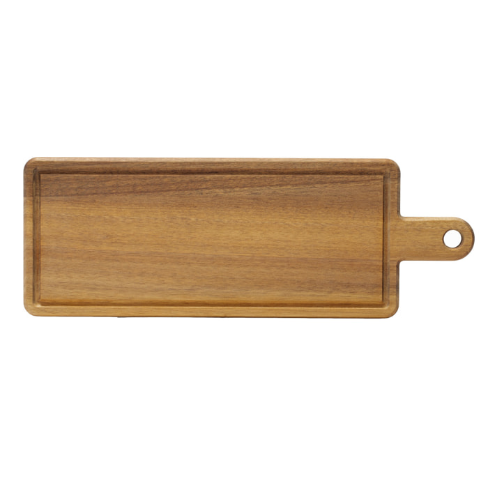 Célestin - Planche à découper rectangulaire 48 x 17 x 1.5 cm avec rigole et poignée