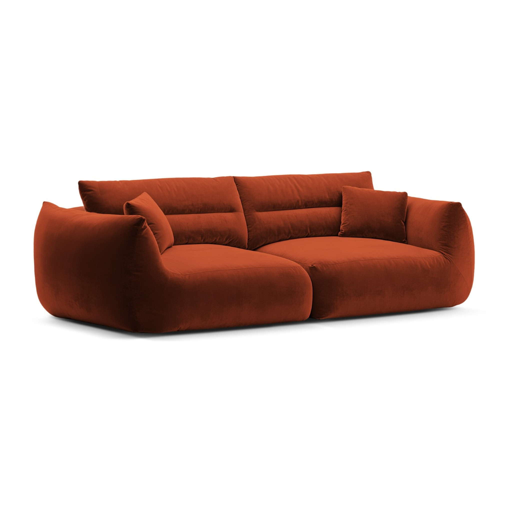 Canapé modulable "Maurie" 4 places en velours auburn