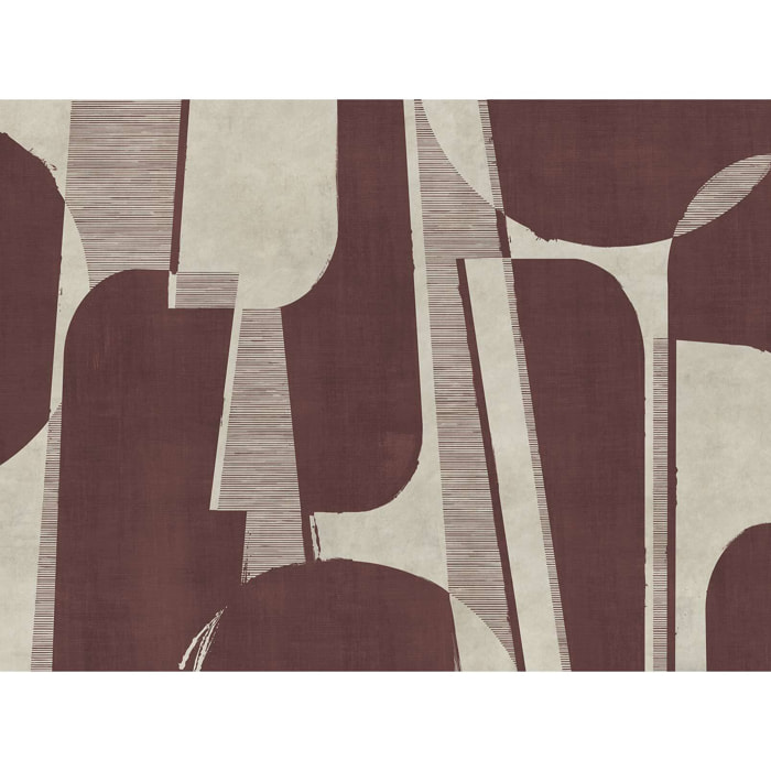 Papier peint panoramique Modulo burgundy  Intissé