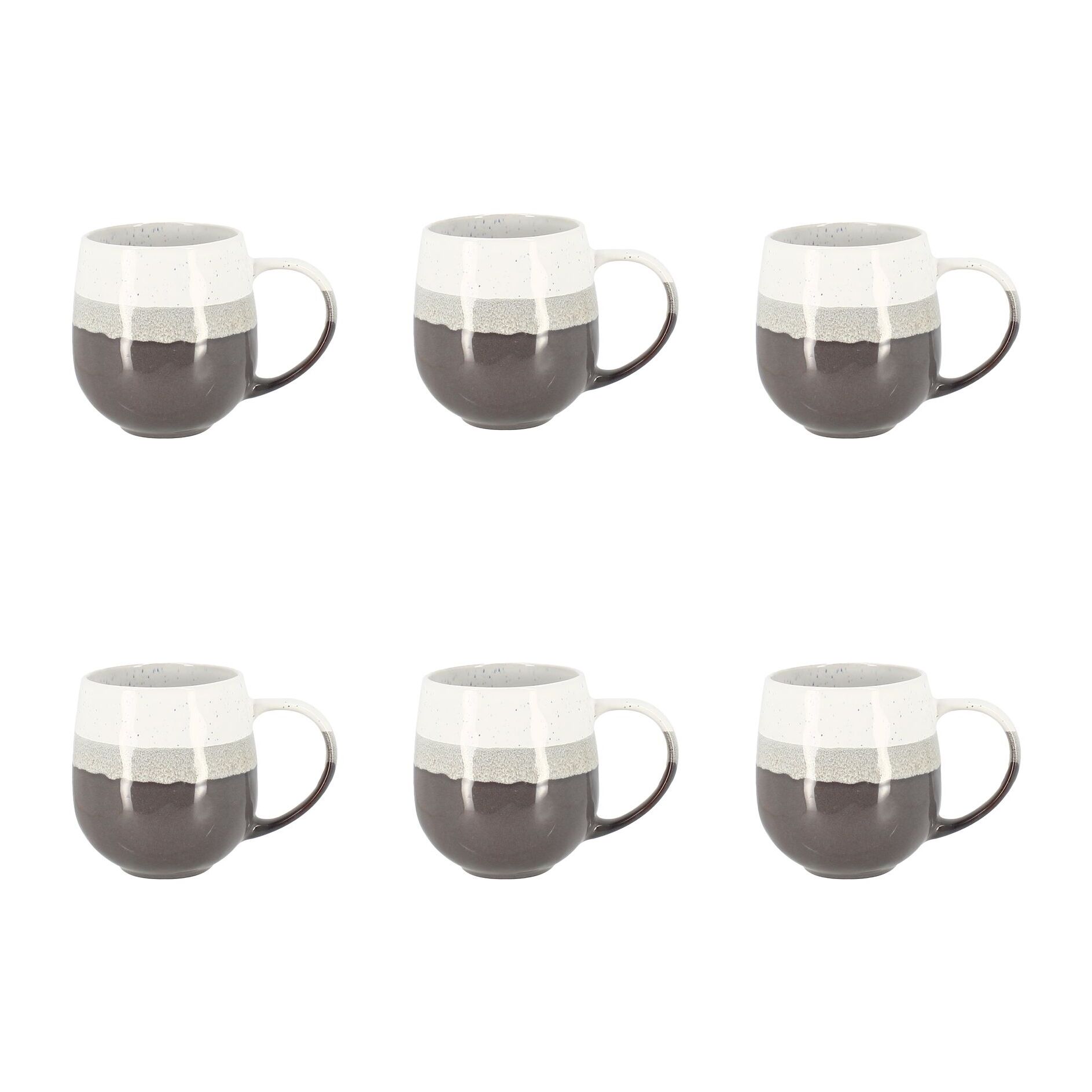 Lot de 6 mugs marron en grès 44cl RIGA