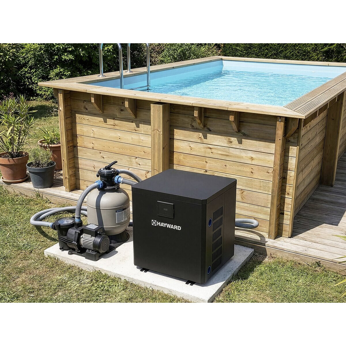 Pompe à chaleur pour piscine 3.5 kw/h - Hayward - "Micro" - Noir