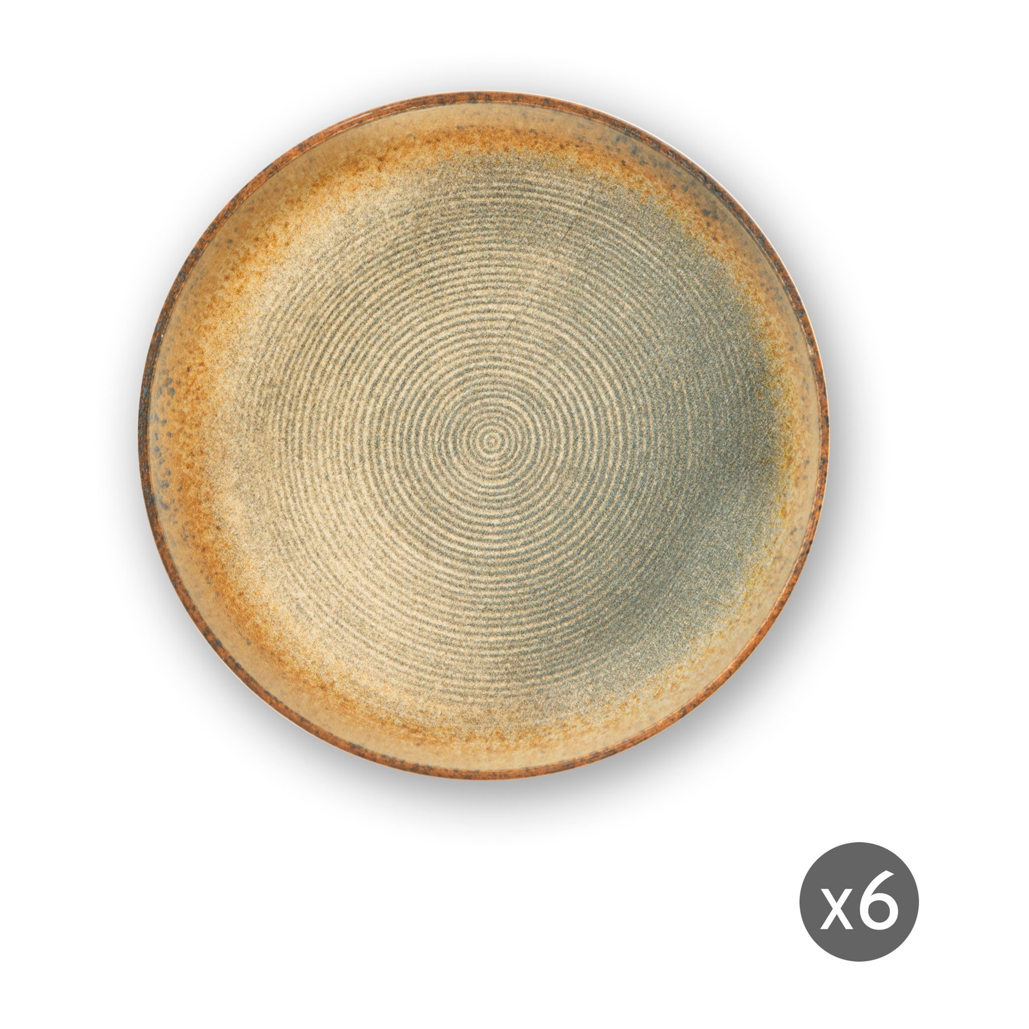 Set de 6 assiettes creuses Excelsa – Demetra, Céramique Beige