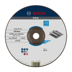 Disque EXPERT à tronçonner à moyeu déporté Spécial métaux Ø230X2.5 MM - BOSCH - 2608600225