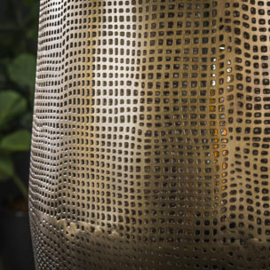 Grand lampadaire en métal perforé finition bronze vieilli RALF