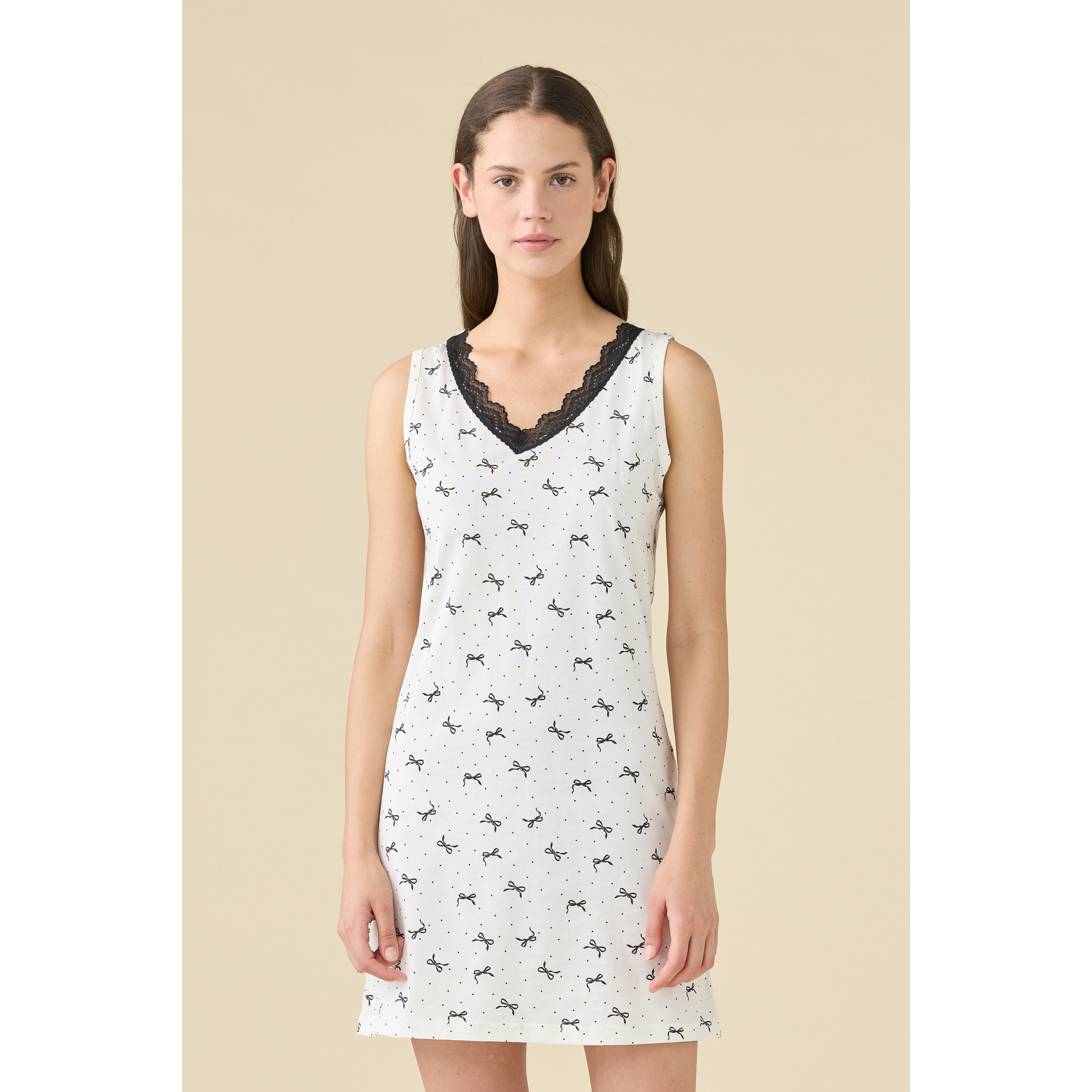 Camicia da notte donna estiva in cotone articolo cherie. Noidinotte