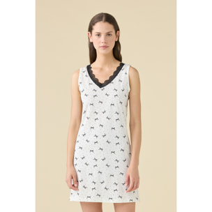 Camicia da notte donna estiva in cotone articolo cherie. Noidinotte