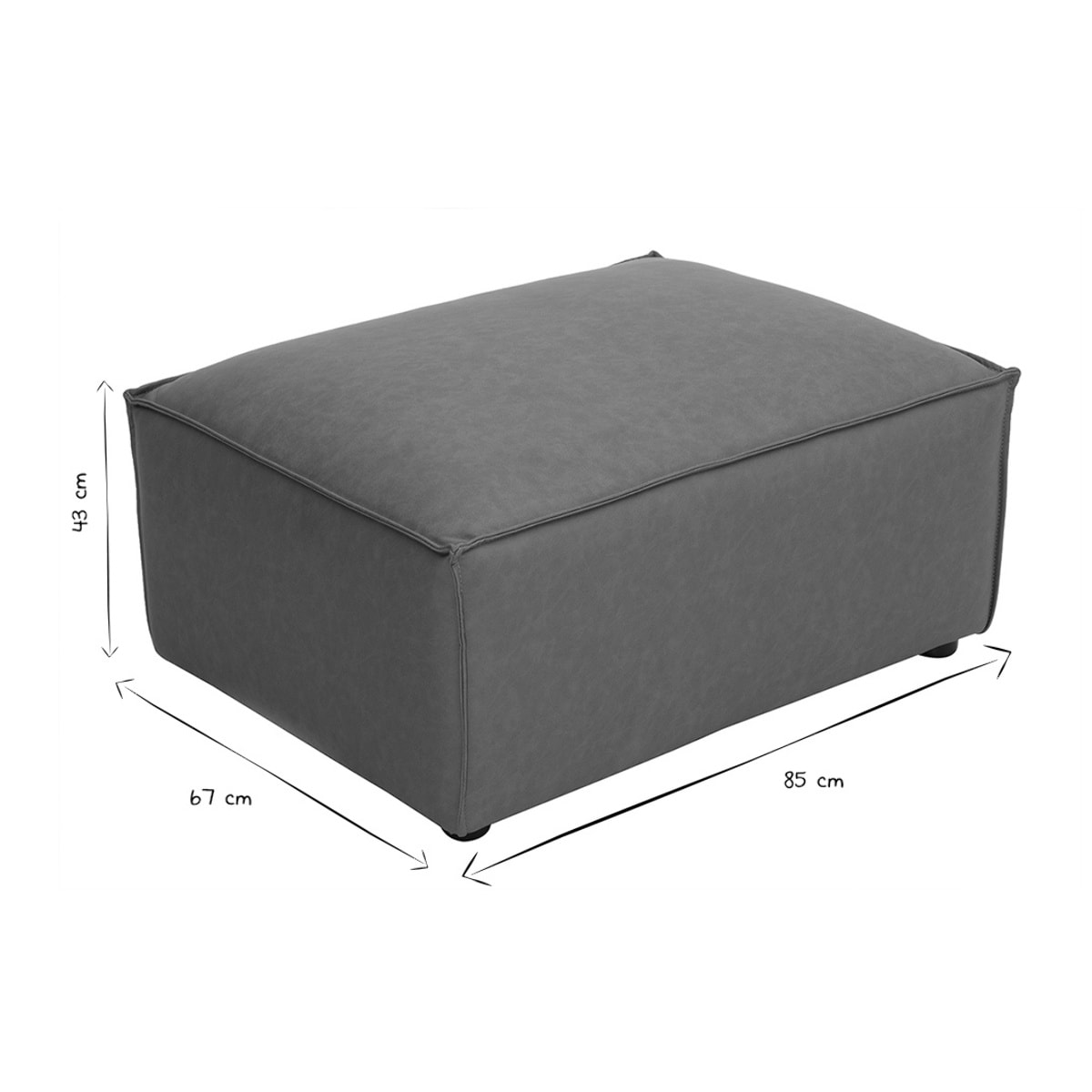 Pouf repose pieds en cuir marron SPLIT