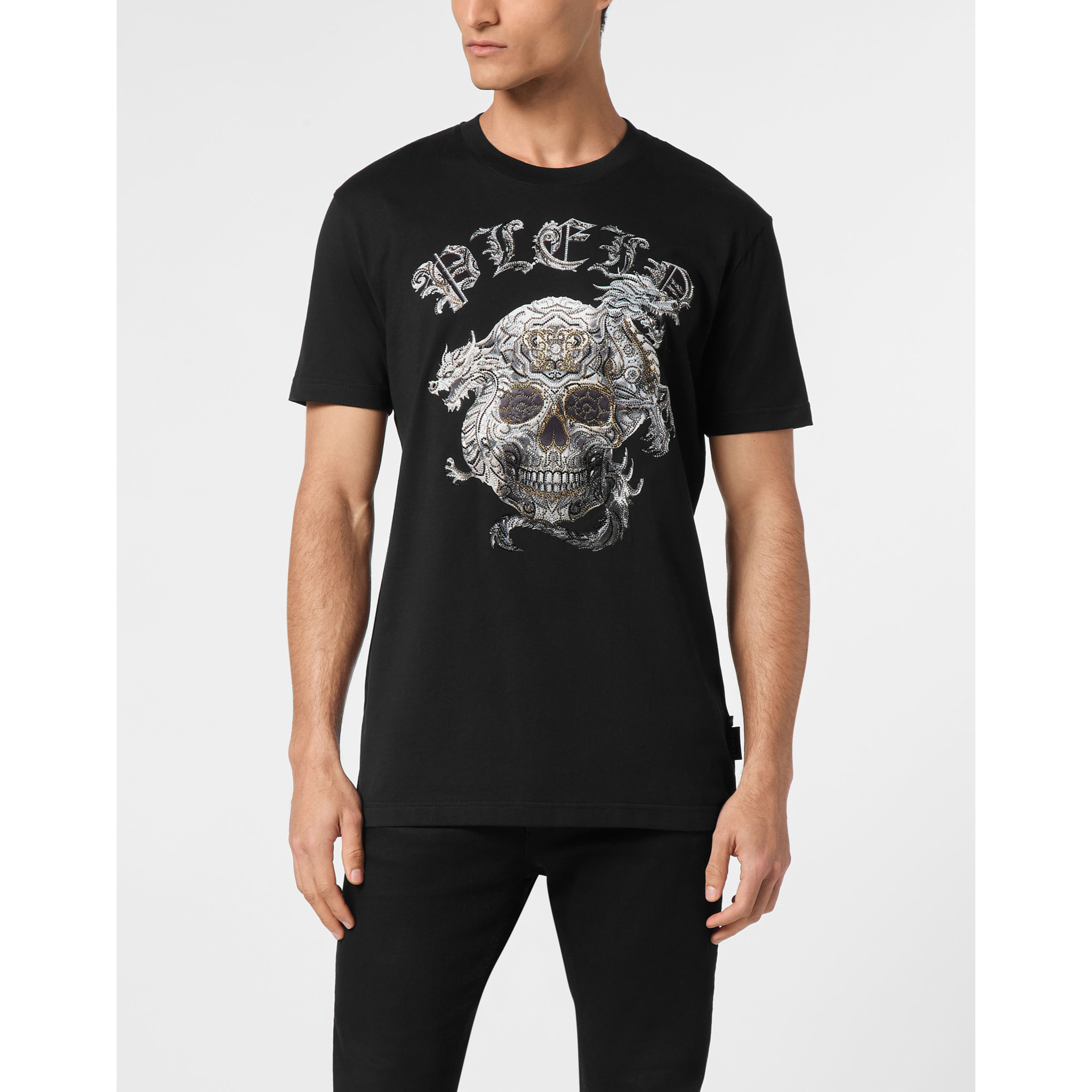 PHILIPP PLEIN T-Shirt Round Neck SKULL