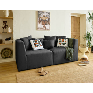 Amalfi - module d'angle réversible - en tissu - Gris foncé