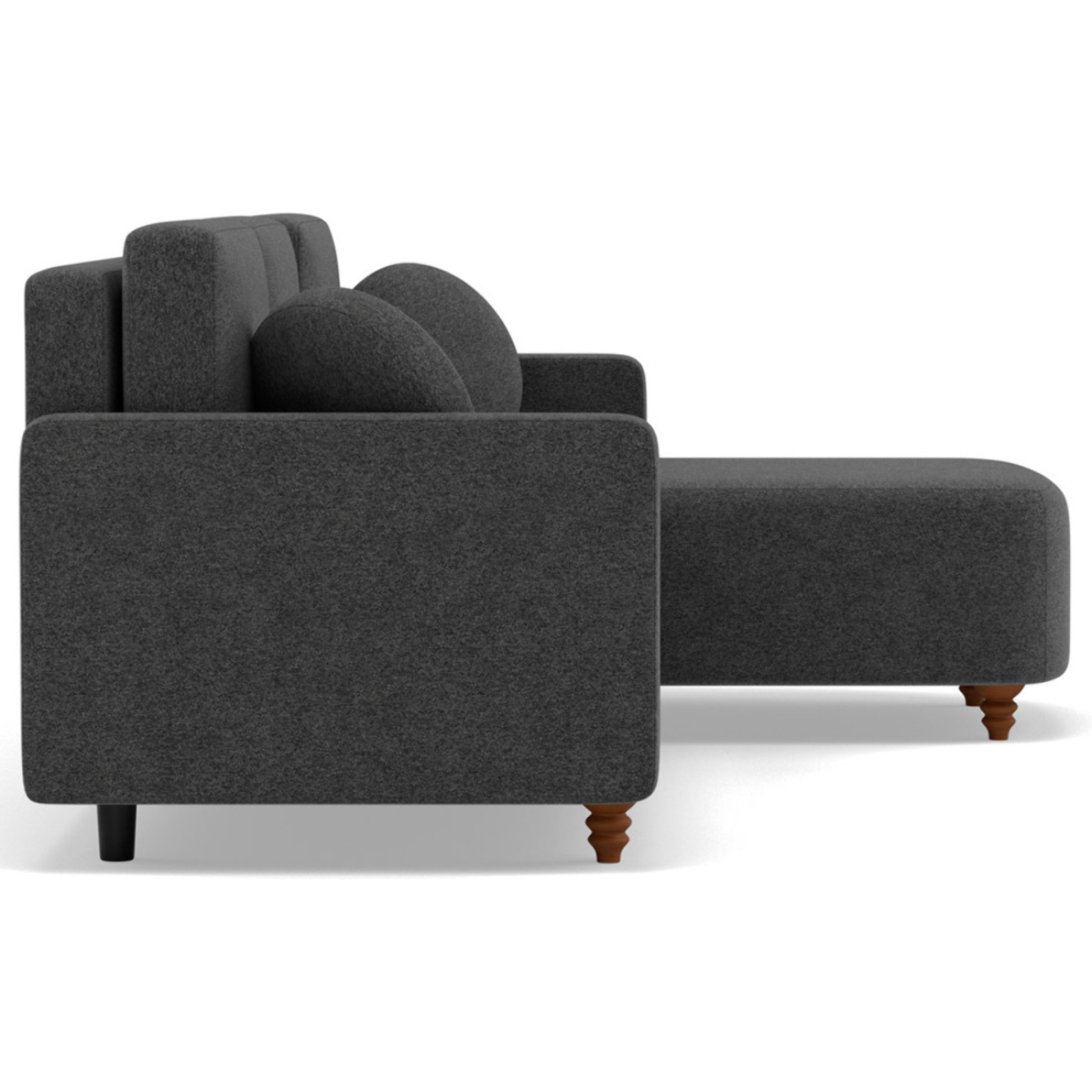 Calypso - canapé d'angle réversible 4 places convertible avec coffre en tissu - Gris Anthracite
