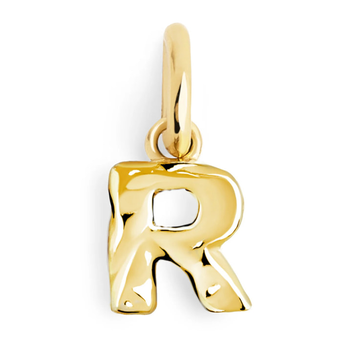 Charm Letter Organic Plata Baño Oro