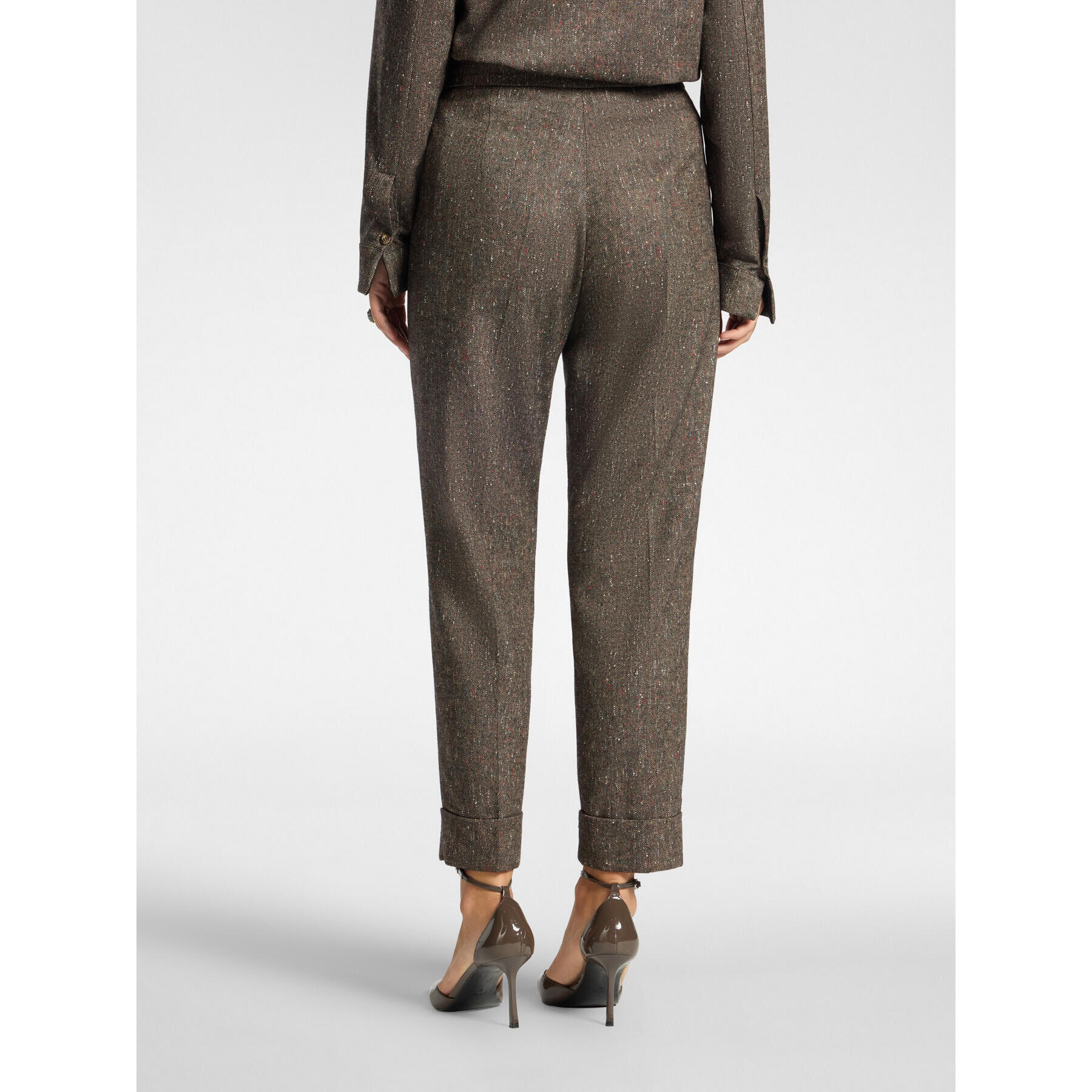 Elena Mirò - Pantaloni sartoriali con risvolto - Marrone