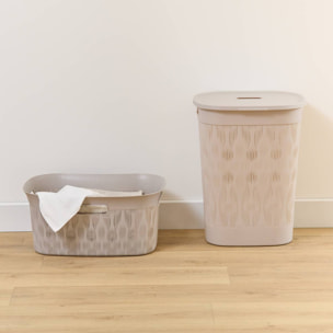 Corbeille à Linge Leaf 40L Beige H57 cm