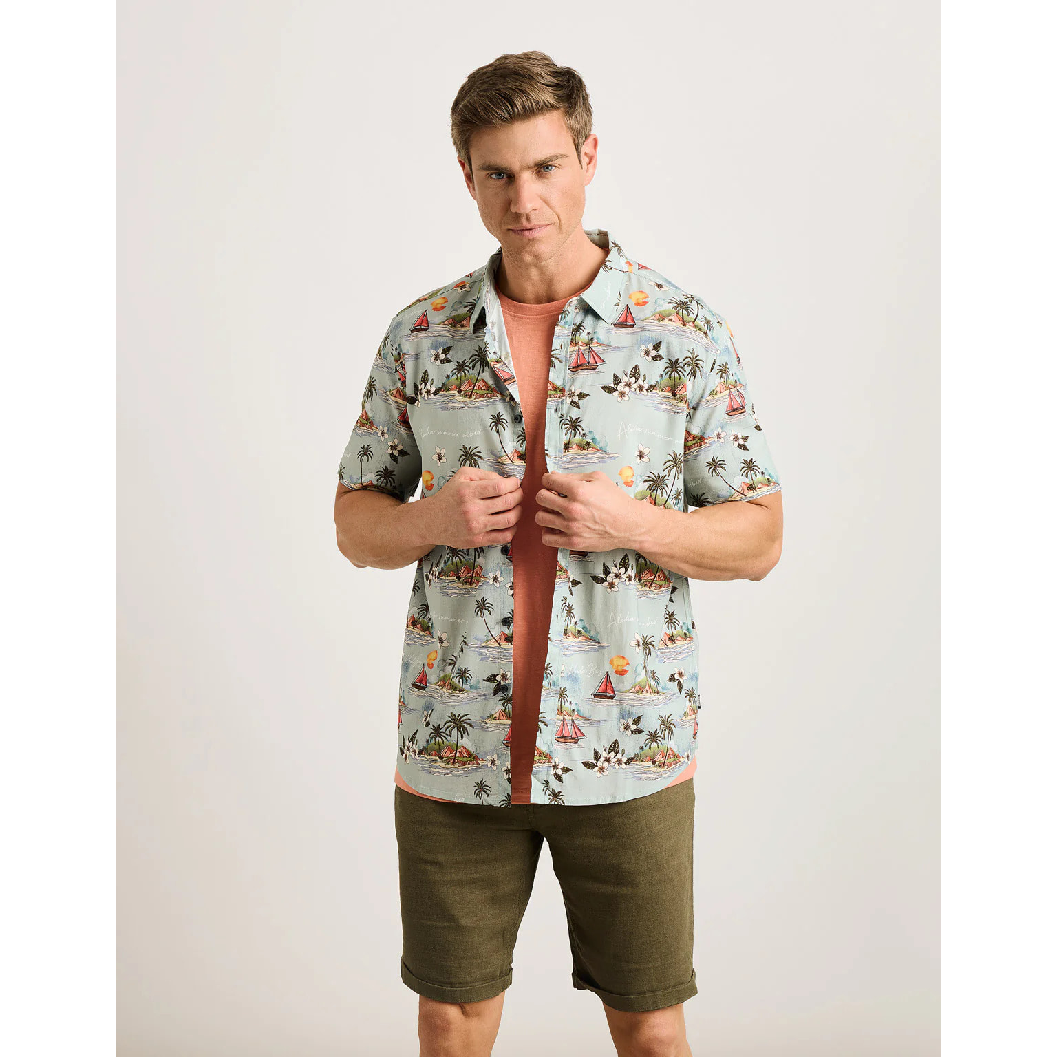 Camisa Manga Corta Azul Celeste - Cashoy