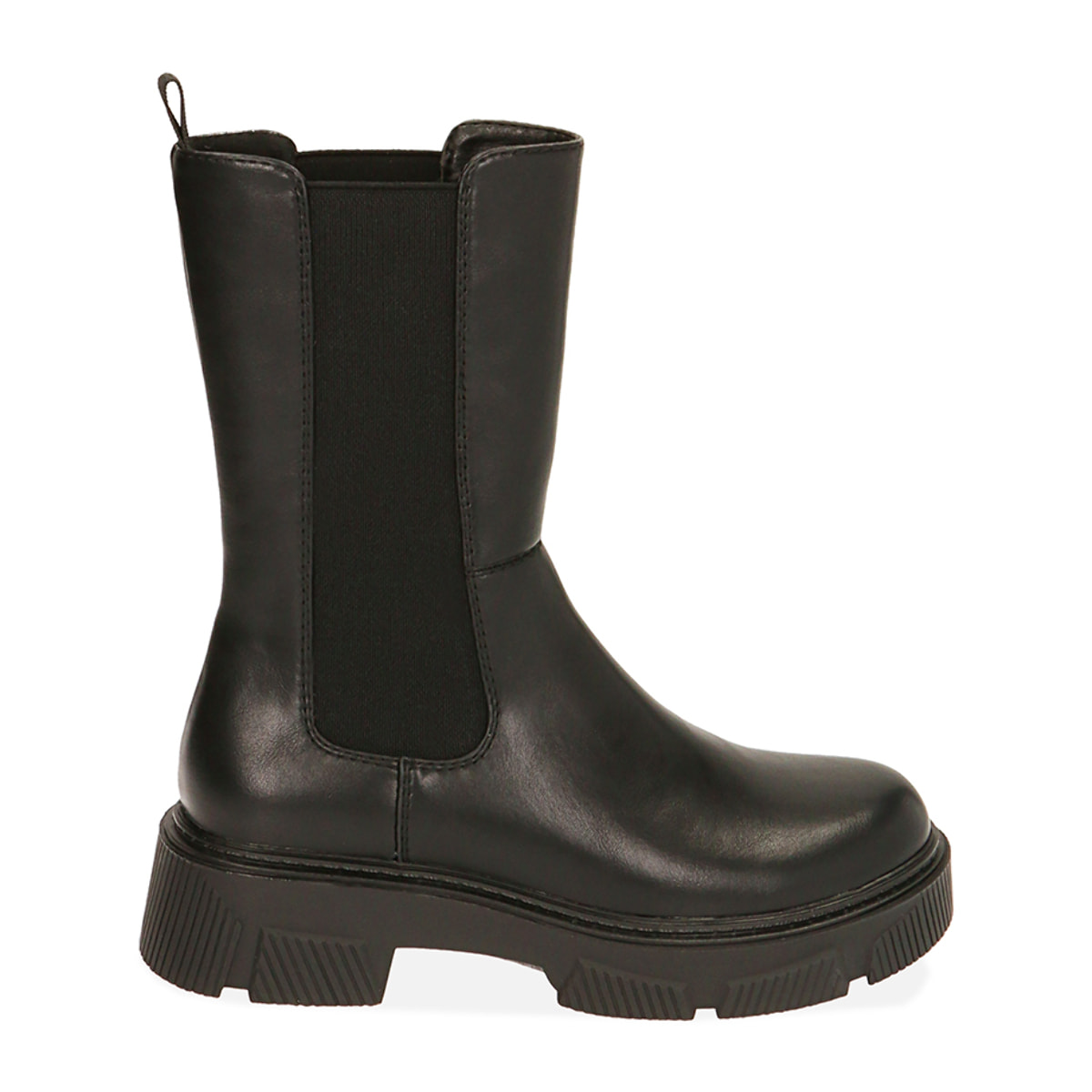 Botas Chelsea negras, tacón 4 cm.