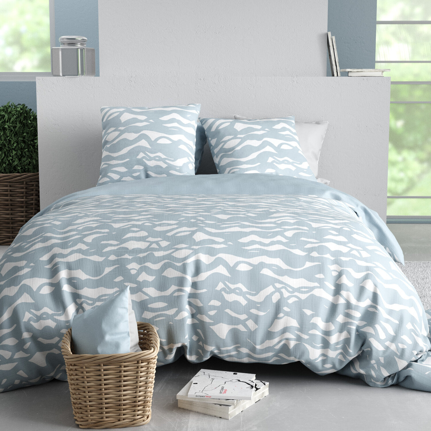 Parure housse de couette 3pcs 100% coton 57 fils nordic