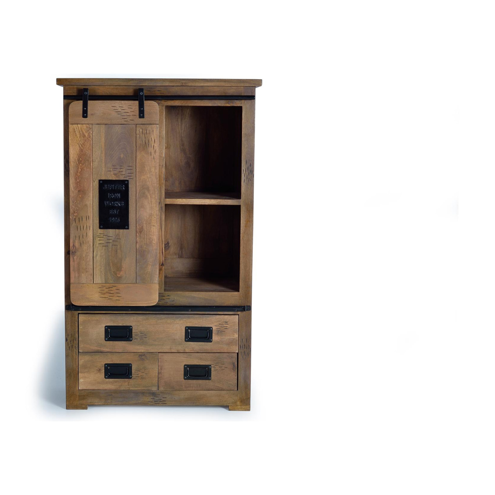 Alacena de Madera de Mango 90 Cm Estilo Industrial