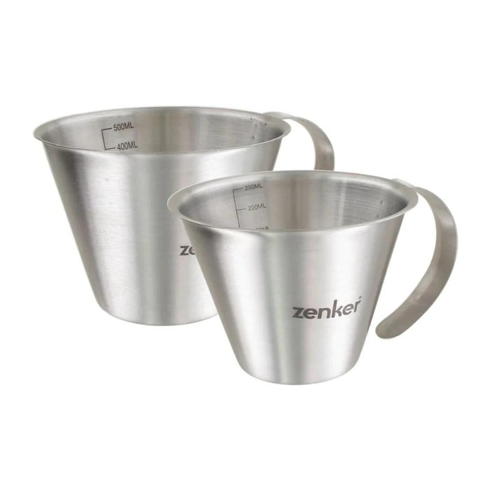 Lot de 2 verre doseur inox de 250 ml et 500 ml Zenker Smart Pastry