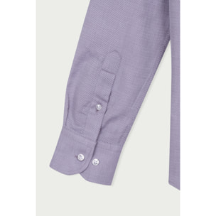 Camicia Uomo 1 Bottone Francese Slim Cotone Unito Grigio Medio