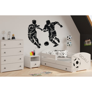 Comodino per cameretta Emi Goal bianco con maniglia pallone