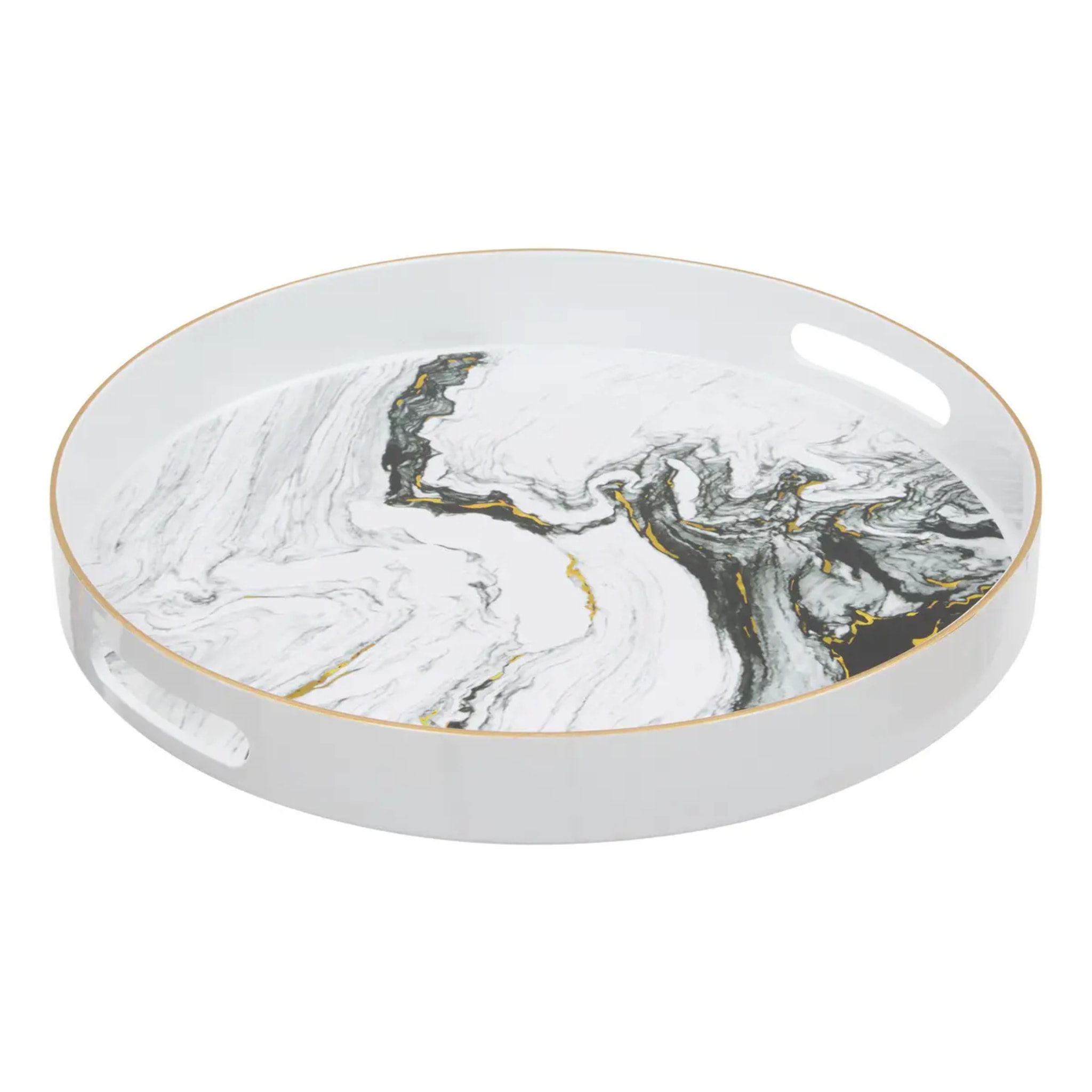 Plateau rond Milano effet marbre D32,8cm
