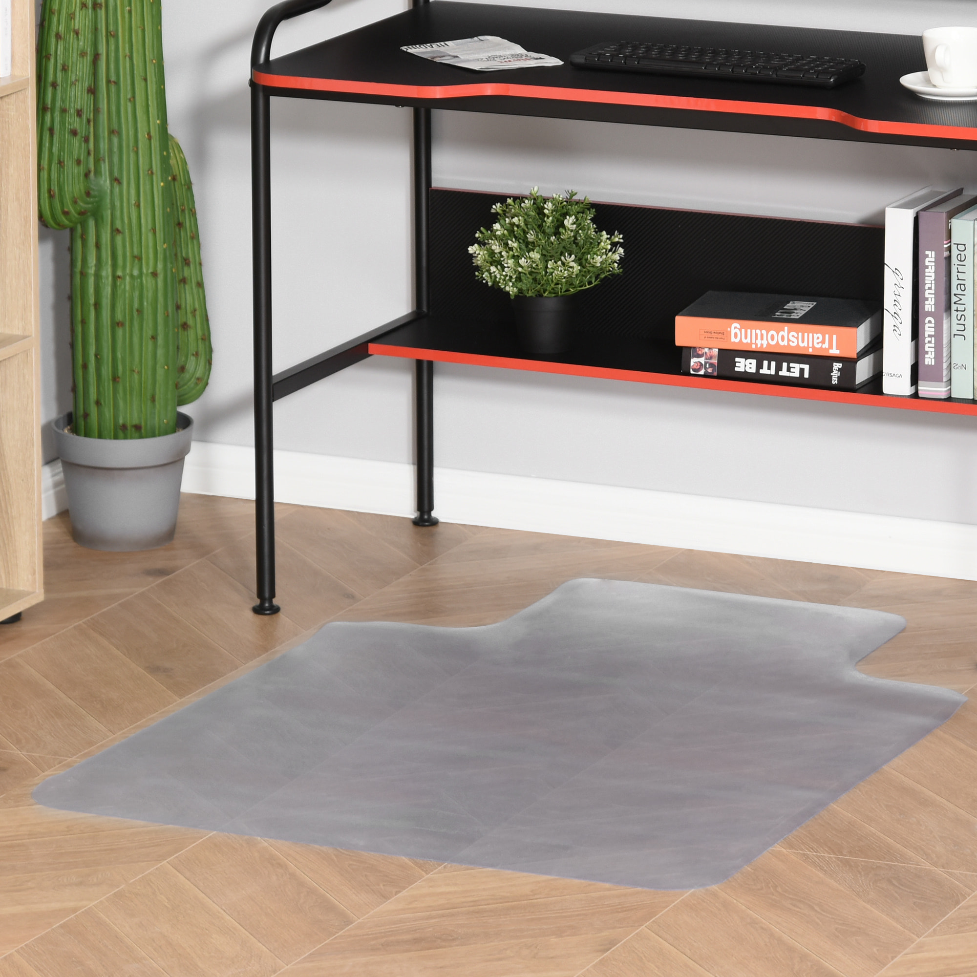 Alfombra Protectora para Silla de Oficina 90x120cm Protector Suelo Enmoquetado (Convexo, Sin picos antideslizantes)