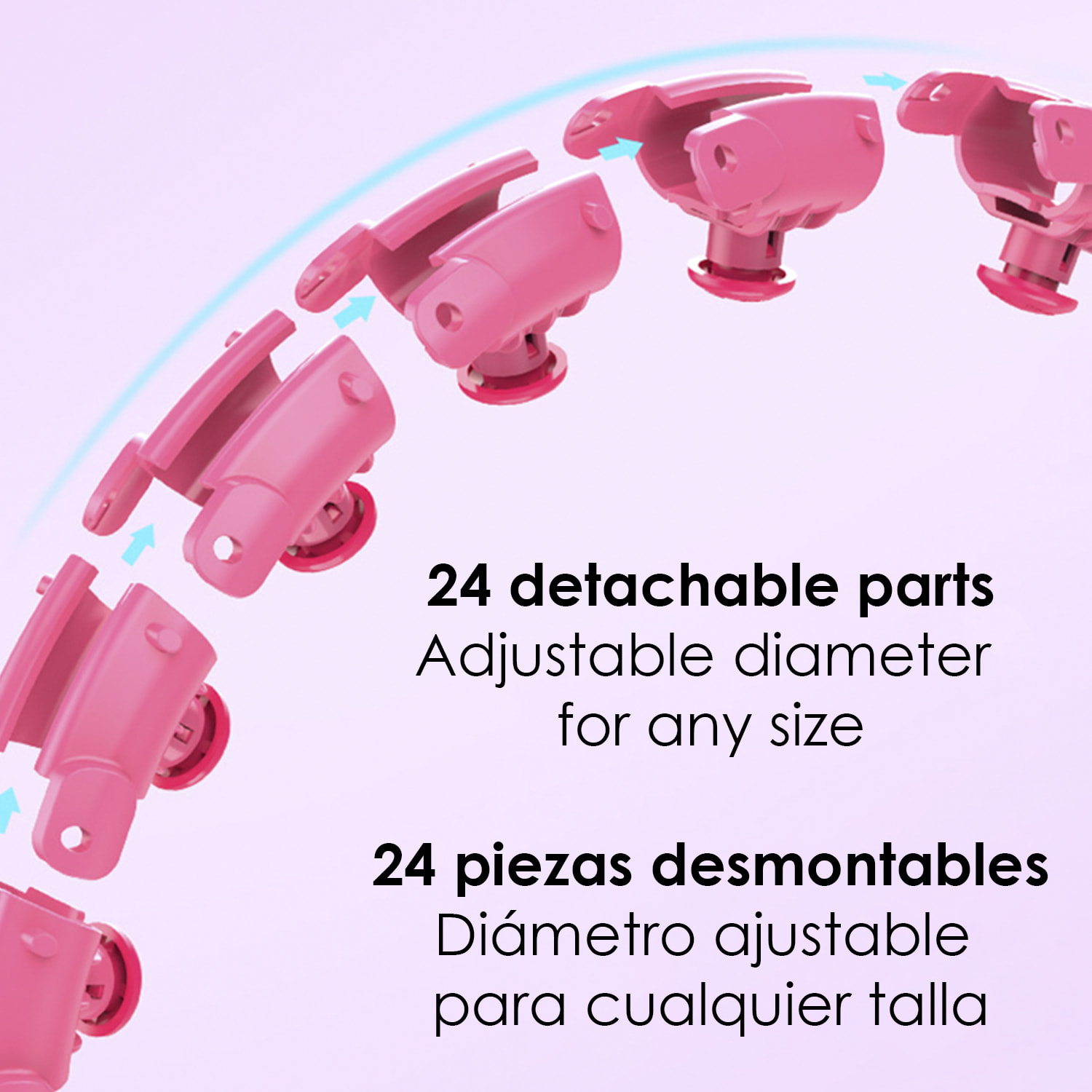 Aro Hula Hoop sportivo per Fitness, aro regolabile, non cade, contrappeso rotante. Attrezzature di ginnastica e fitness per la casa.