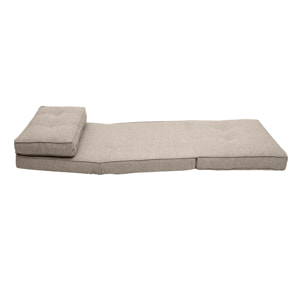 Chauffeuse 1 place convertible en tissu taupe SALLY