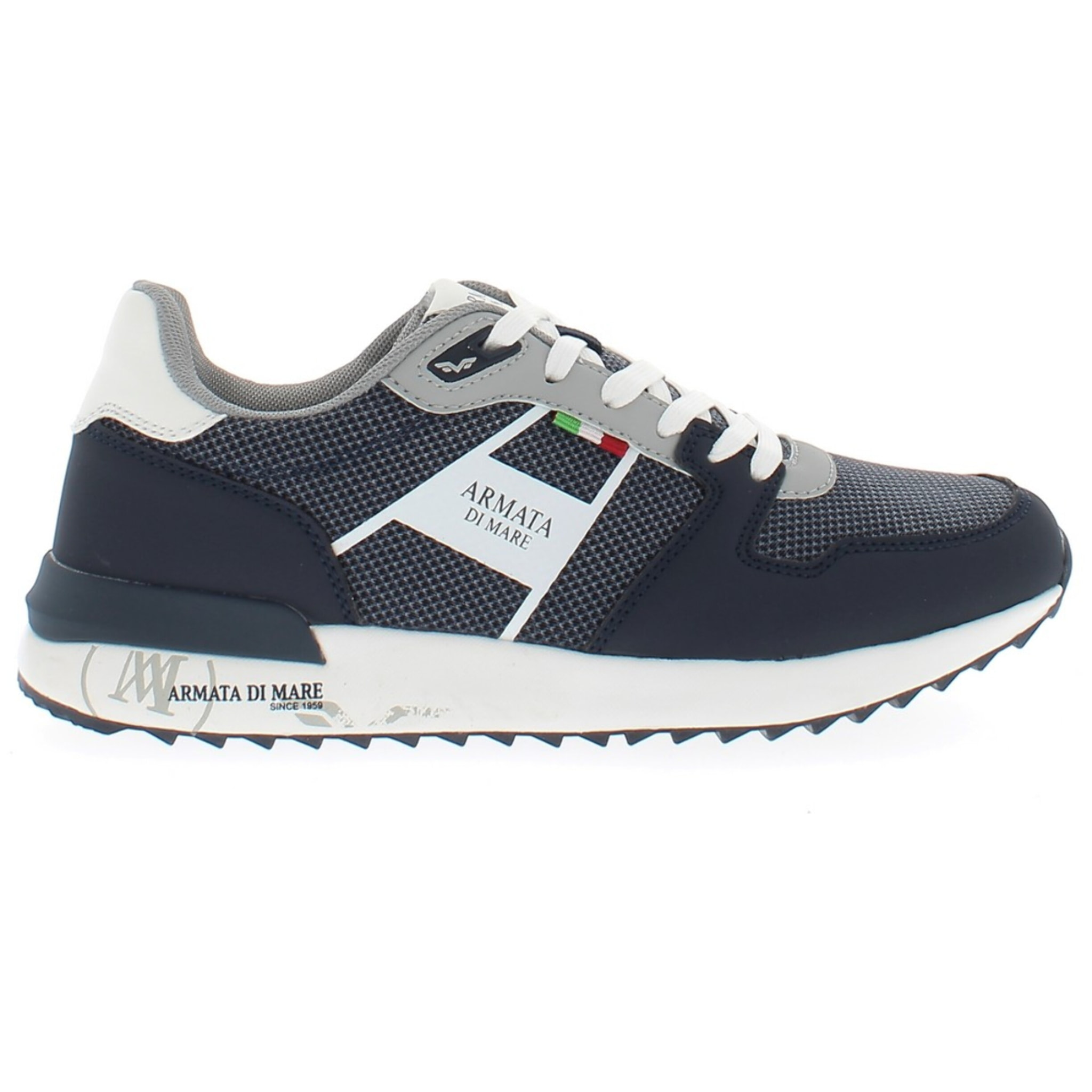 Armata di Mare Scarpe Uomo Sneakers Vintage Running con Soletta Rimovibile in Memory Foam AMU S25N717 Navy Light Grey