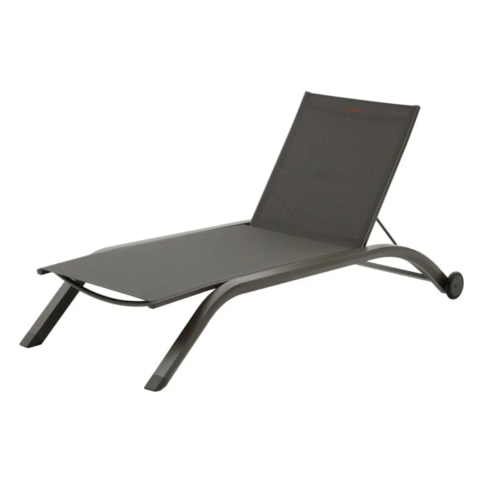 Transat "Jimani" mocha & praline 2 roues en aluminium et texaline