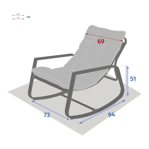 Fauteuil à bascule de jardin "Felinio" gris