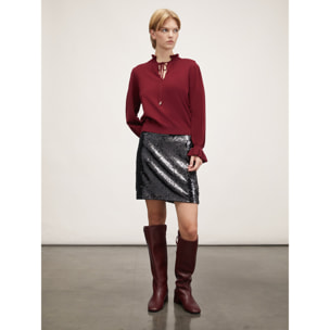 Motivi - Minigonna in paillettes - Nero